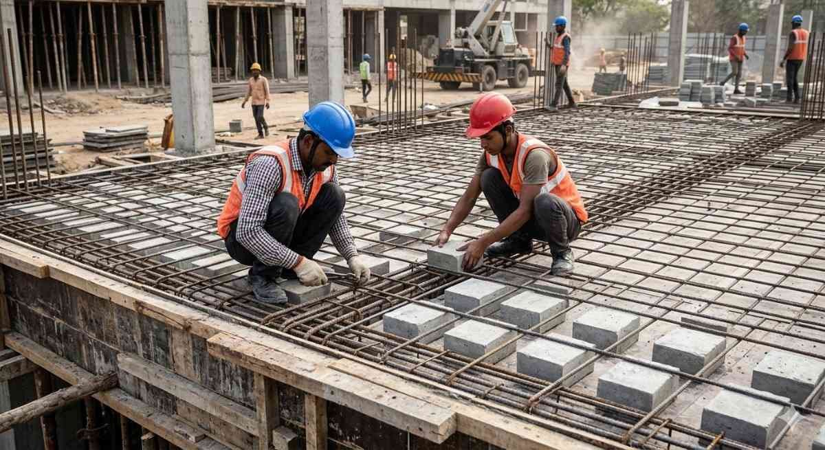 Advantages of using concrete cover blocks in RCC work